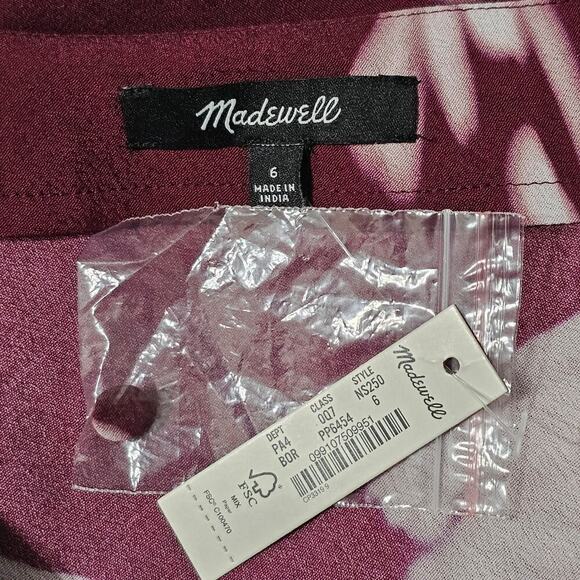 MADEWELL V-Neck Cuff Sleeve Maxi Dress in Floral Bordeaux Size 6 NWT - Picture 10 of 15